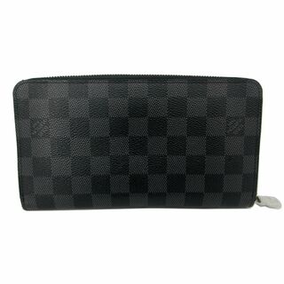 ルイヴィトン(LOUIS VUITTON)の【LOUIS VUITTON】ルイ・ヴィトン　長財布 ラウンドファスナー ジッピーオーガナイザー 札入れ 小銭入れ ダミエグラフィット ブラック N63077　中古ランクAB(長財布)