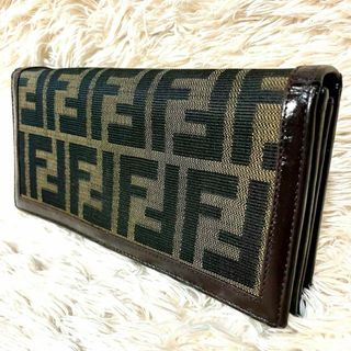 フェンディ(FENDI)の【フェンディ/極美品】長財布【ズッカ/FF/刻印/キャンバス/レザー/小銭入れ】(財布)