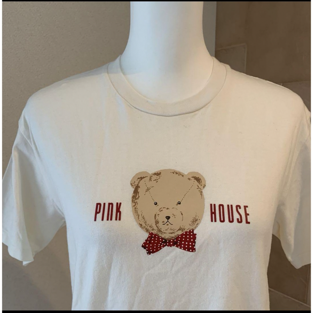 PINK HOUSE(ピンクハウス)のピンクハウス　くま顔柄白Tシャツ レディースのトップス(Tシャツ(半袖/袖なし))の商品写真