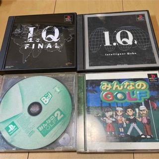 プレイステーション(PlayStation)のI.Q. FINAL他パズルとゴルフの4本セット(家庭用ゲームソフト)