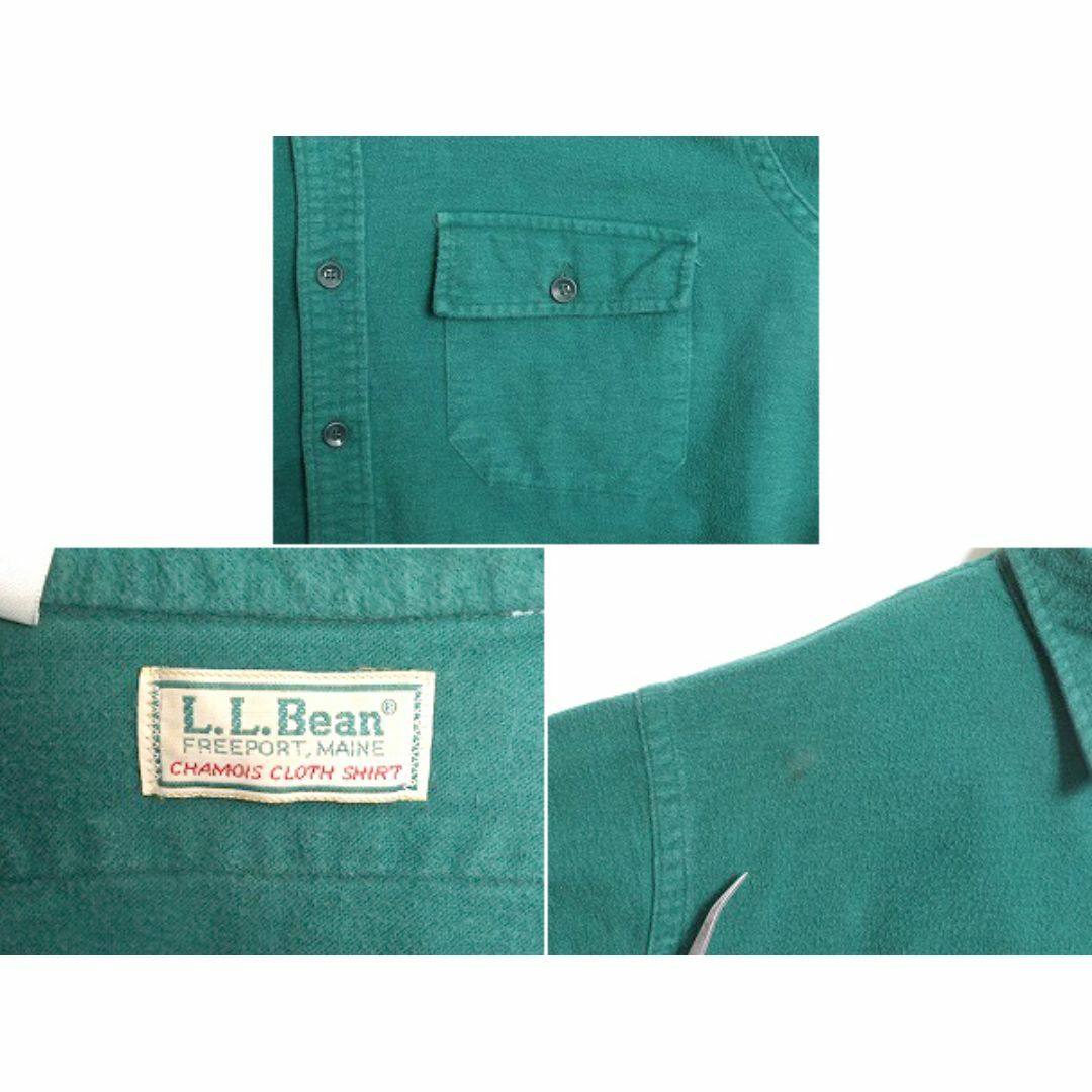 L.L.Bean(エルエルビーン)の80s エルエルビーン コットン シャモア クロス シャツ メンズ L 程/ 80年代 ヴィンテージ LLBEAN ネルシャツ フランネル 長袖シャツ 旧タグ メンズのトップス(シャツ)の商品写真