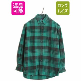 90s OLD GAP チェック ボタンダウン フランネル シャツ メンズ S 90年代 オールド ギャップ 長袖シャツ コットン ポケット付き ネルシャツ(シャツ)