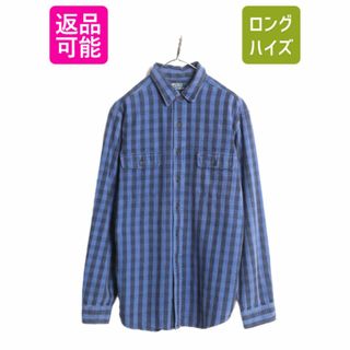 ラルフローレン(Ralph Lauren)の90s ポロ ラルフローレン チェック ヘビー フランネル シャツ メンズ L 90年代 オールド ネルシャツ ポニー無し ヘビーウェイト 長袖シャツ(シャツ)