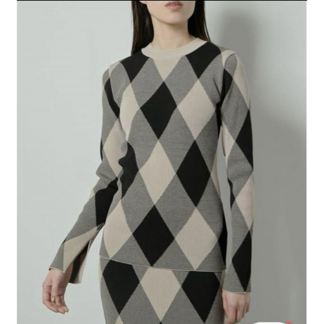 LE CIEL BLEU Matelasse Pattern Rib Knit トップス LE CIEL BLEU Matelasse Pattern Rib Knit トップス