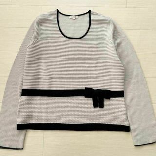 トゥービーシック(TO BE CHIC)のトゥービーシック リボン付き ニット 美品 大きいサイズ 5(ニット/セーター)