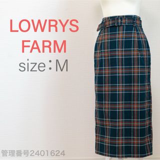 ローリーズファーム(LOWRYS FARM)のLOWRYS FARM タータンチェック柄　タイトロングスカート　M(ロングスカート)