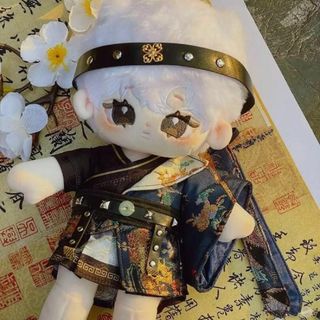 【59】20cm♡漢服6点セット　黒　 ぬい用服　 着せ替え　唐　　漢王朝　中華(ぬいぐるみ)