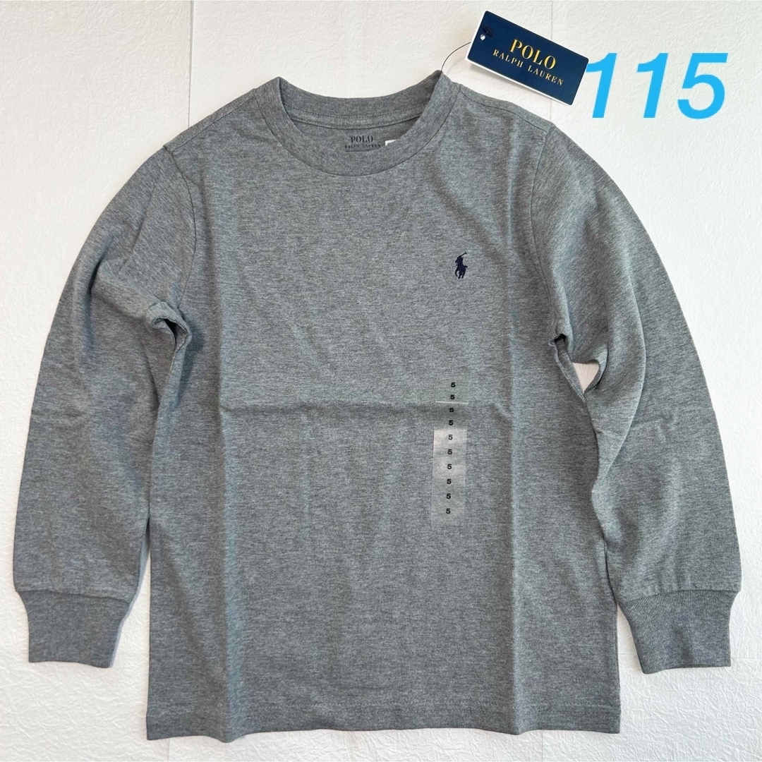 POLO RALPH LAUREN(ポロラルフローレン)の新作◇ラルフローレン クルーネック長袖Tシャツ グレー 5/115 キッズ/ベビー/マタニティのキッズ服男の子用(90cm~)(Tシャツ/カットソー)の商品写真