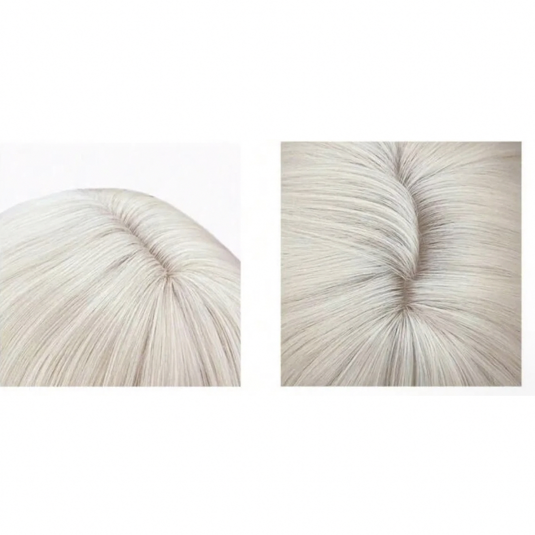 新品 ロングストレート フルウィッグ 高級人工毛 ホワイト 白髪 金髪  レディースのウィッグ/エクステ(ロングカール)の商品写真
