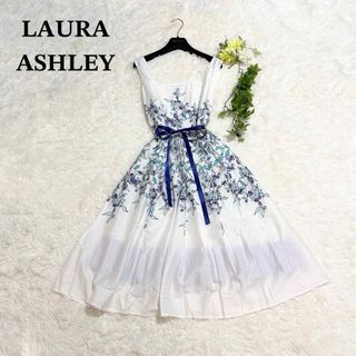 ローラアシュレイ(LAURA ASHLEY)の美品 ローラアシュレイ 大きいサイズ ノースリーブワンピース 総柄 XL(ロングワンピース/マキシワンピース)