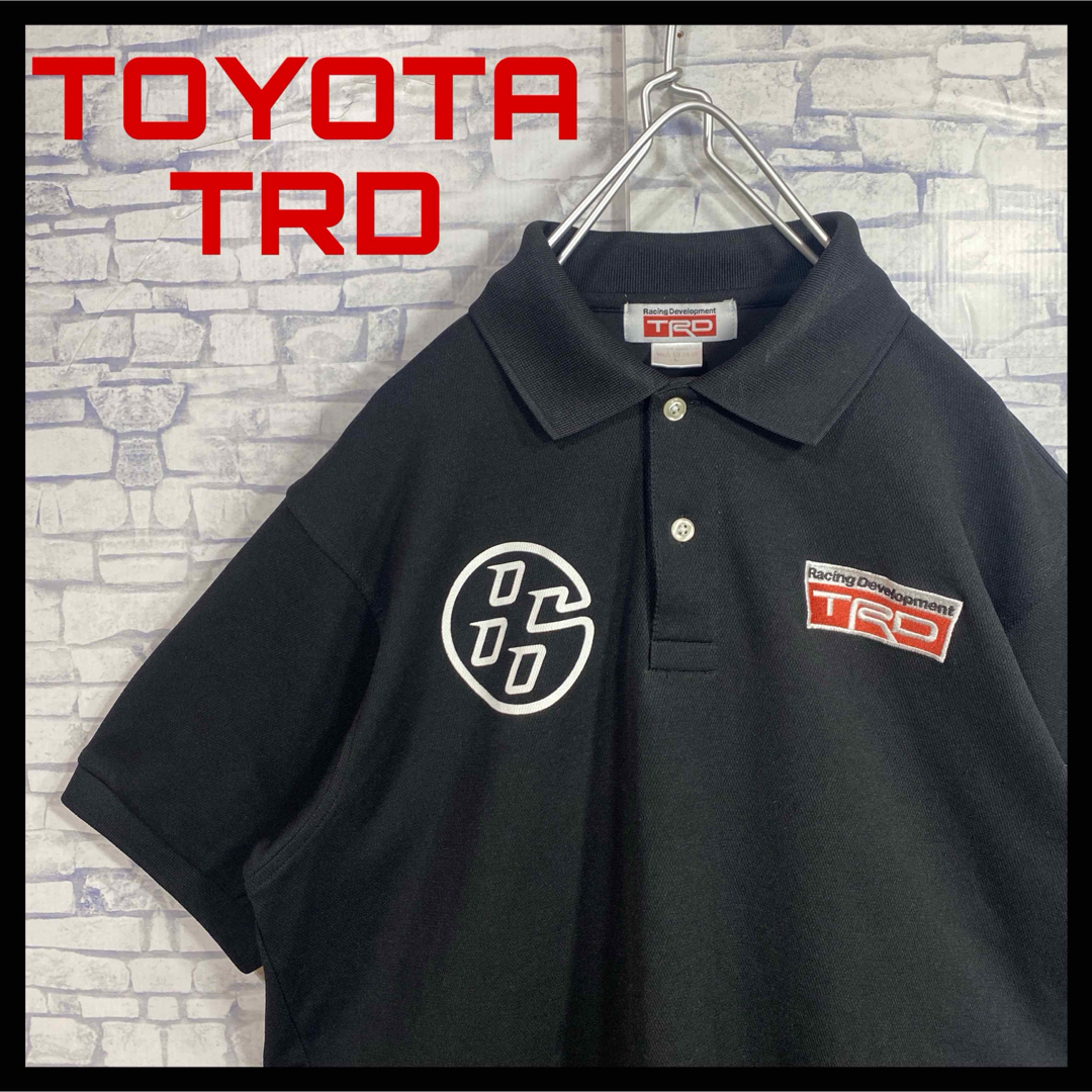 トヨタ(トヨタ)のTOYOTA TRD 86 ワッペン　刺繍ロゴ　半袖ポロシャツ　黒　Lサイズ メンズのトップス(ポロシャツ)の商品写真