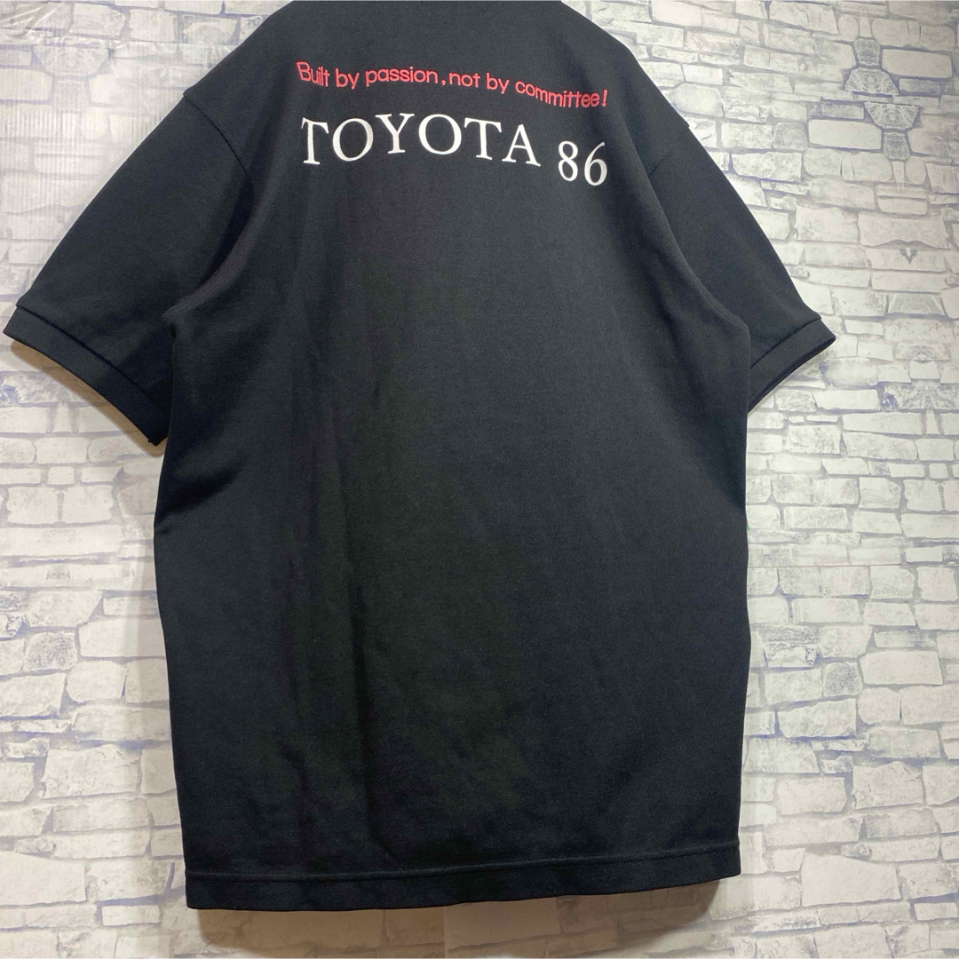 トヨタ(トヨタ)のTOYOTA TRD 86 ワッペン　刺繍ロゴ　半袖ポロシャツ　黒　Lサイズ メンズのトップス(ポロシャツ)の商品写真