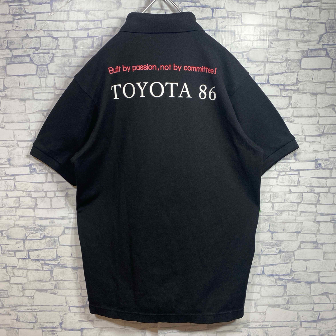 トヨタ(トヨタ)のTOYOTA TRD 86 ワッペン　刺繍ロゴ　半袖ポロシャツ　黒　Lサイズ メンズのトップス(ポロシャツ)の商品写真