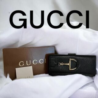 グッチ(Gucci)のGUCCI グッチ Wホック 長財布 137375 ホースビット ブラック 美品(財布)