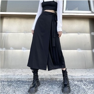 【爆売中♪】XLサイズ　スカート　パンツ　スカンツ　黒　ユニセックス　レディース(ロングスカート)