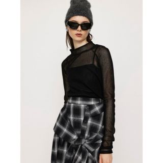 SLY - 【SLY】スライ　アシンメトリー メッシュ ロングスリーブ トップス　新品