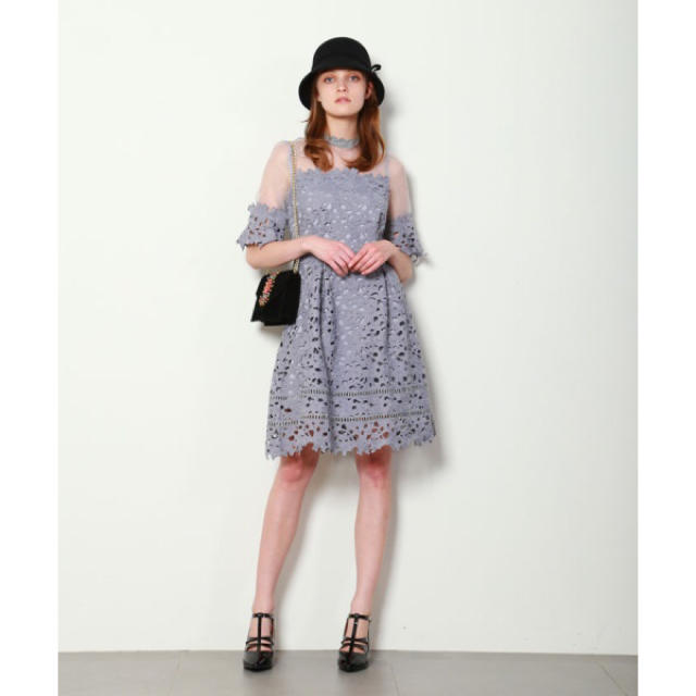 Lily Brown(リリーブラウン)のリリーブラウン レース切替ドレス（black,M） レディースのフォーマル/ドレス(その他ドレス)の商品写真
