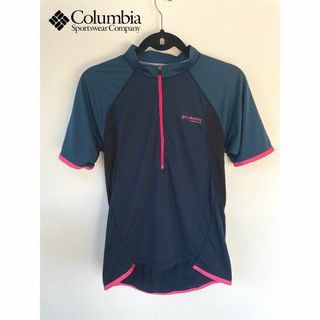 コロンビア(Columbia)の美品★コロンビア サイクルジャージ COLUMBIA 女性M 登山 トレイルラン(Tシャツ(半袖/袖なし))