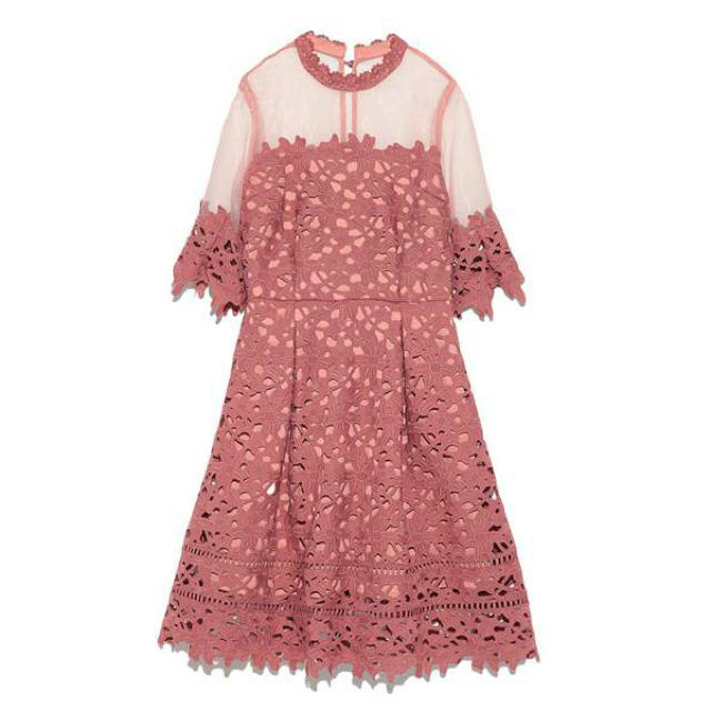 リリーブラウン レース切替ドレス（pink，M）