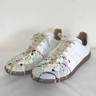 マルタンマルジェラ(Maison Martin Margiela)の未使用品 マルジェラ ジャーマントレーナー ペンキ レザー スニーカー(スニーカー)