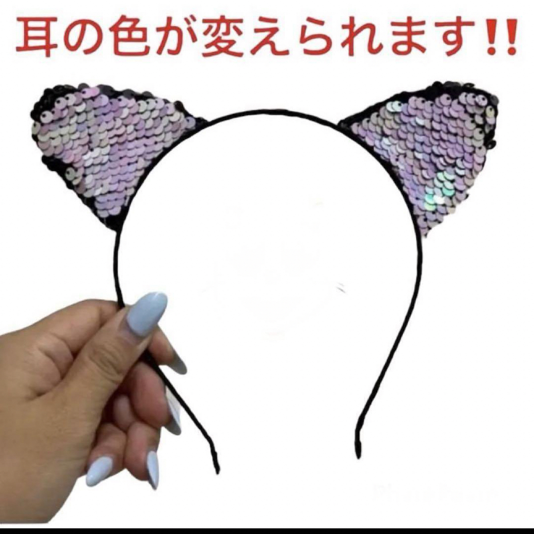 猫耳 カチューシャ/ピンク リボン カチューシャ /2個セット レディースのヘアアクセサリー(カチューシャ)の商品写真