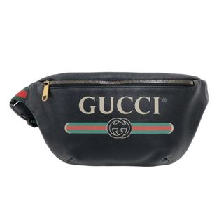 【中古】GUCCI ロゴ レザー ボディバッグ Large