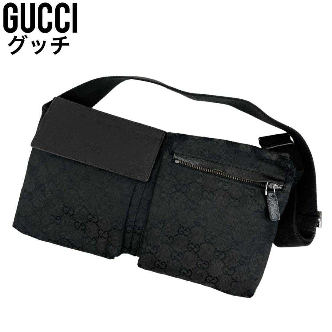 Gucci - ✨良品✨ GUCCI グッチ ウエストポーチ GGキャンバス ボディ