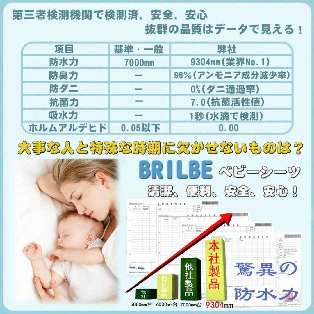 【色:イエロー】BRILBE 新 パイル地 棉100% 呼吸できる おねしょ防水 キッズ/ベビー/マタニティの寝具/家具(ベビー布団)の商品写真