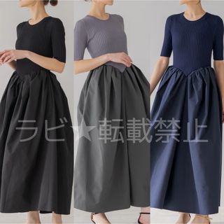 ラウンド切り替えリブワンピース RIB MAXI DRESS regleam(ロングワンピース/マキシワンピース)