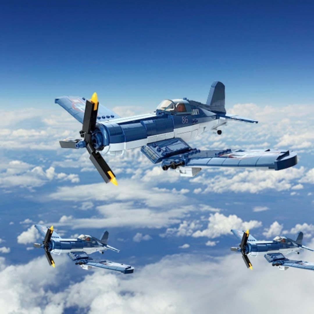 アメリカ F4Uコルセア コルセア ブロック戦闘機 ESシリーズ キッズ/ベビー/マタニティのおもちゃ(積み木/ブロック)の商品写真
