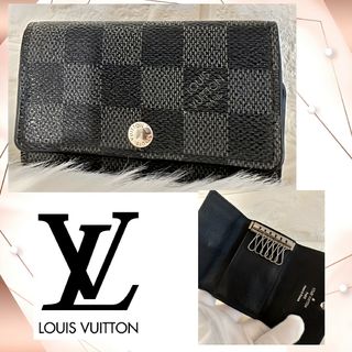 ルイヴィトン(LOUIS VUITTON)の美品 ルイヴィトン ダミエグラフィット ミュルティクレ6 ダミエ キーケース(キーホルダー)