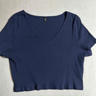 トップス　レディース　ネイビー　大きいサイズ　SHEIN(Tシャツ(半袖/袖なし))