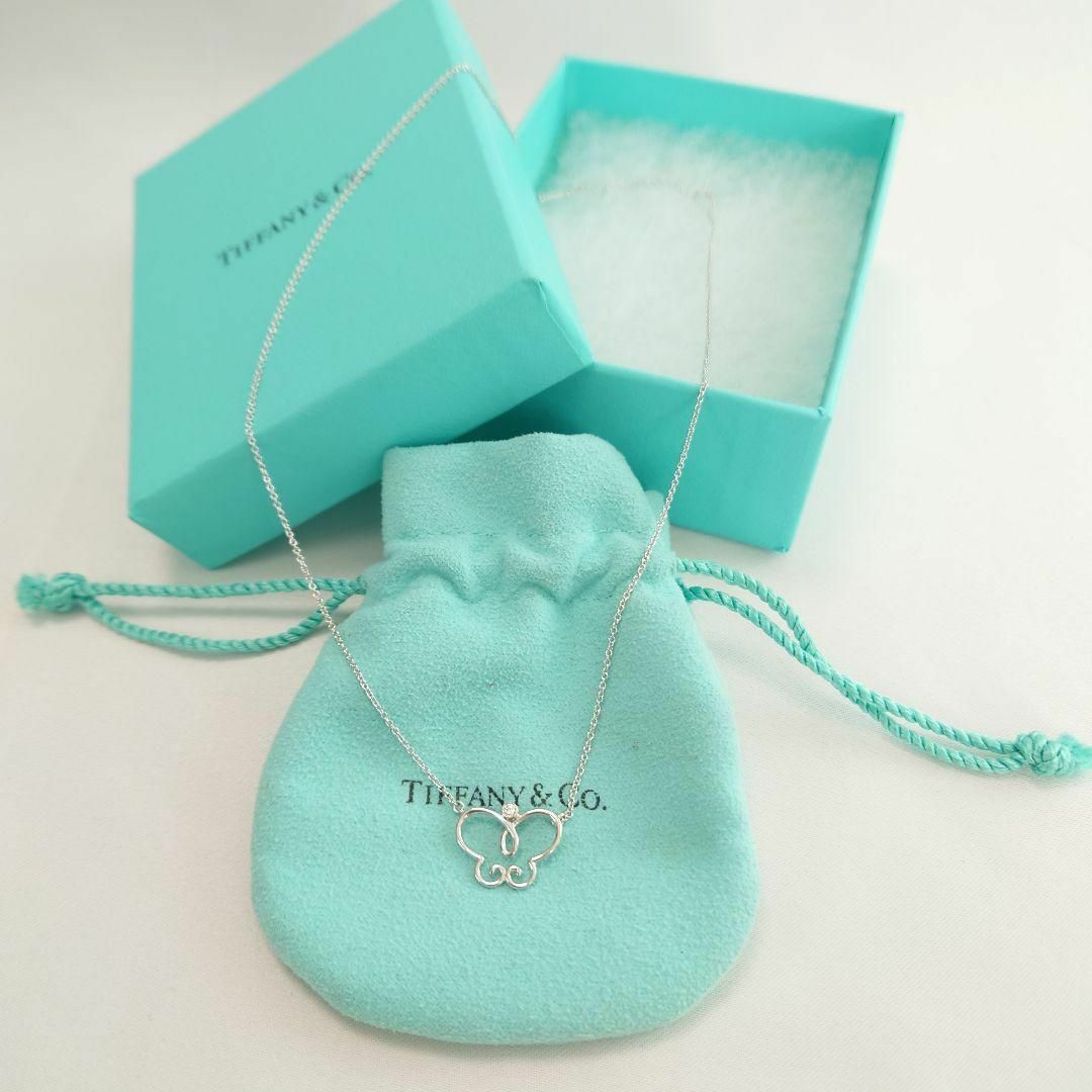 Tiffany & Co.(ティファニー)の【極美品】ティファニー K18WG バタフライ 1P ダイヤ ネックレス レディースのアクセサリー(ネックレス)の商品写真