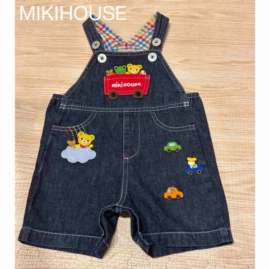 mikihouse(ミキハウス)のMIKIHOUSE ミキハウス サロペット　オーバーオール　デニム　80 キッズ/ベビー/マタニティのベビー服(~85cm)(パンツ)の商品写真