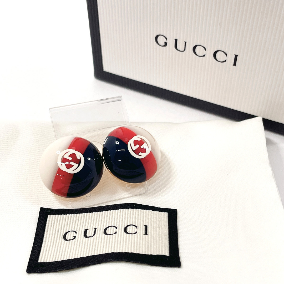 Gucci(グッチ)のグッチ ピアス インターロッキングG   ネイビー レディースのアクセサリー(ピアス)の商品写真