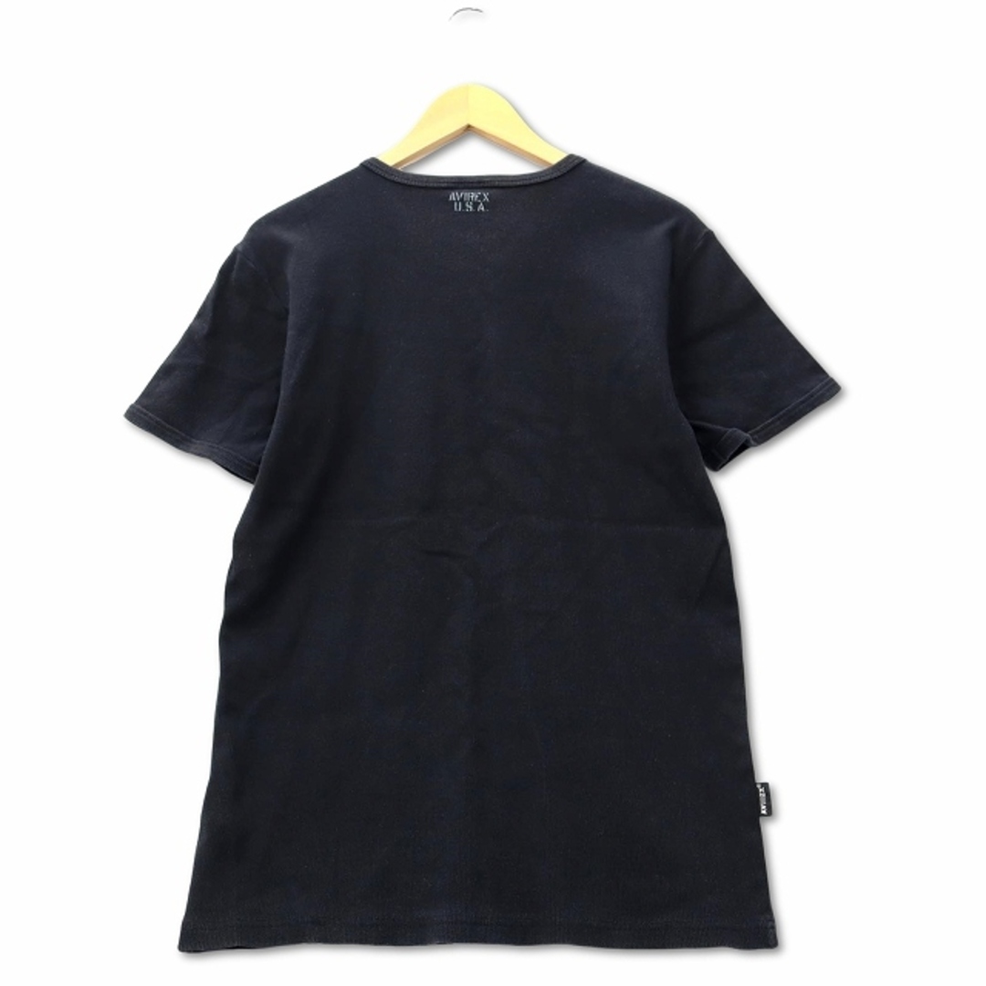 AVIREX(アヴィレックス)のアヴィレックス AVIREX 半袖 Vネック Tシャツ リブ L ブラック メンズのトップス(Tシャツ/カットソー(半袖/袖なし))の商品写真