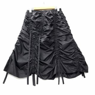 ユキトリイ YUKI TORII ギャザー デザイン コクーン スカート 38(ひざ丈スカート)