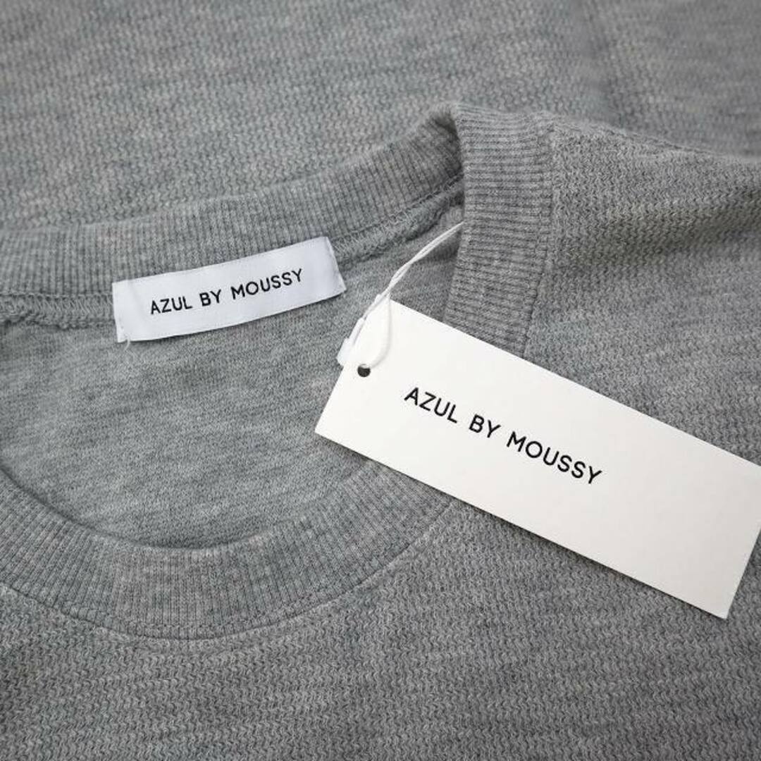 AZUL by moussy(アズールバイマウジー)のアズールバイマウジー コットン ワッフル クルーネック Tシャツ L グレー メンズのトップス(Tシャツ/カットソー(半袖/袖なし))の商品写真