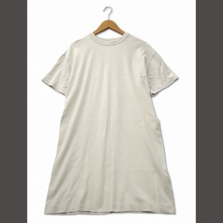 ユニクロ(UNIQLO)のユニクロ UNIQLO クルーネック T ワンピース M ナチュラル(ひざ丈ワンピース)