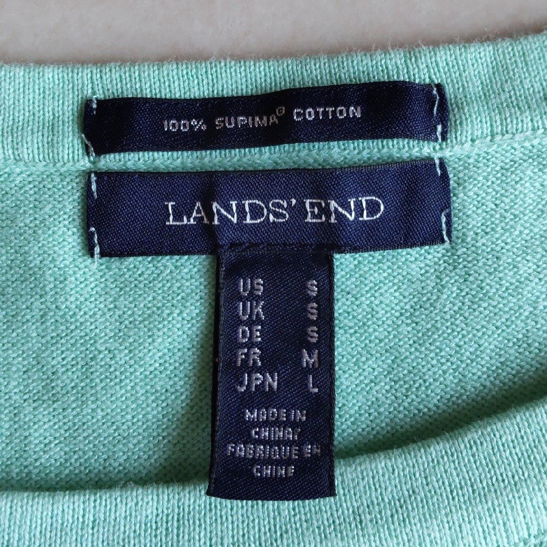 LANDS’END(ランズエンド)のレディース　ランズエンド　フラミンゴ柄　七分袖　コットンセーター レディースのトップス(ニット/セーター)の商品写真