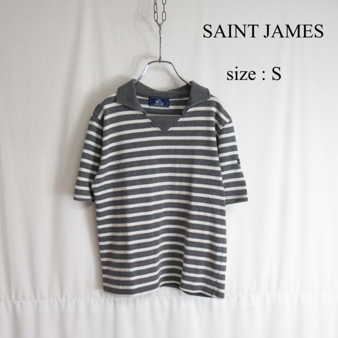 SAINT JAMES(セントジェームス)のSAINT JAMES 襟付き ボーダー カットソー バスク シャツ Tシャツ レディースのトップス(Tシャツ(半袖/袖なし))の商品写真