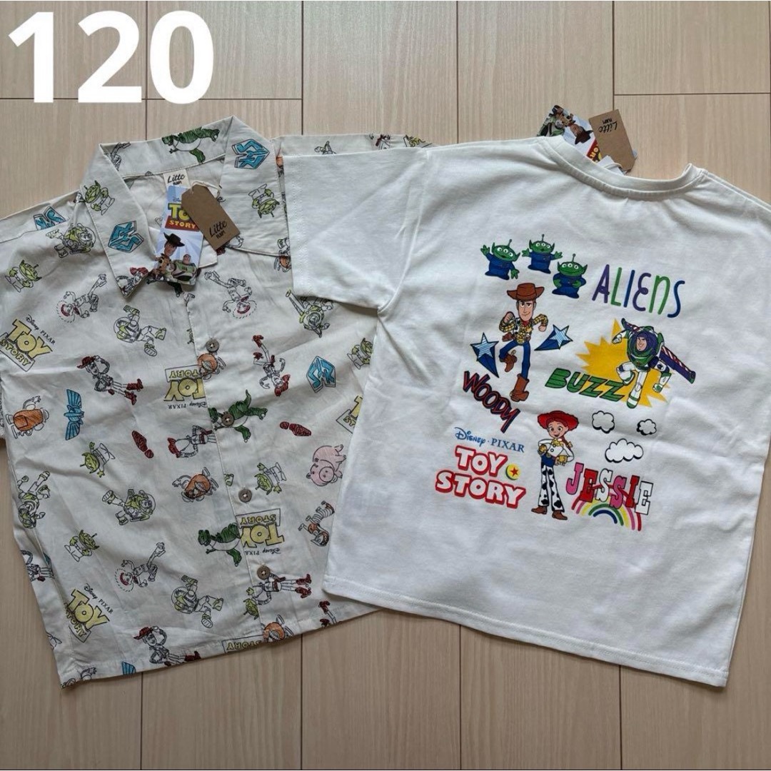 Disney(ディズニー)の【ディズニー】リトシー トイストーリー アロハシャツ☆Tシャツ セット 120 キッズ/ベビー/マタニティのキッズ服男の子用(90cm~)(Tシャツ/カットソー)の商品写真