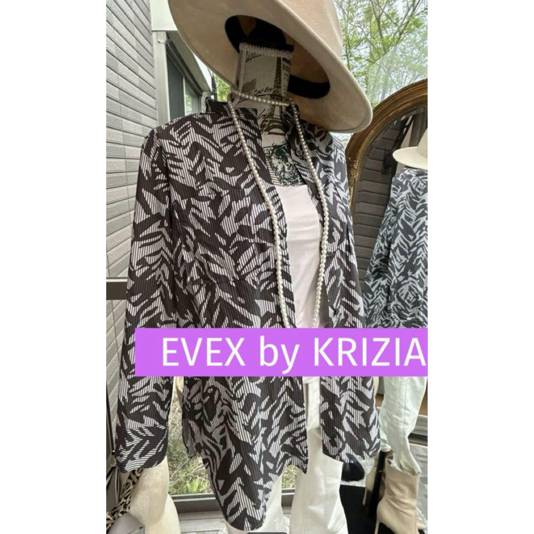 EVEX by KRIZIA(エヴェックスバイクリツィア)の綺麗なお姉さんのEVEX by KRIZIAノーカラーブラウス レディースのトップス(シャツ/ブラウス(長袖/七分))の商品写真