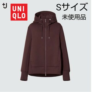 ユニクロ(UNIQLO)の+j ユニクロ ドライスウェット パーカー　長袖　スウェット ワイン ボルドー(パーカー)