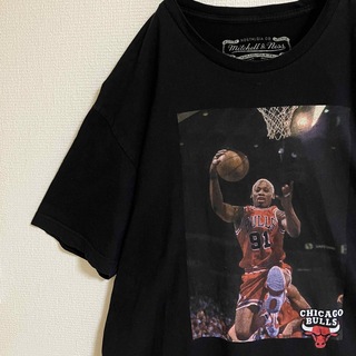 MITCHELL & NESS - NBAシカゴブルズデニスロッドマンTシャツtシャツバスケ人物TEEオーバーサイズ