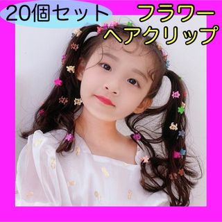 20個 花 ミニ ヘアクリップ 子供 カラフル 髪留め ベビー ヘアアクセサリー(ヘアピン)