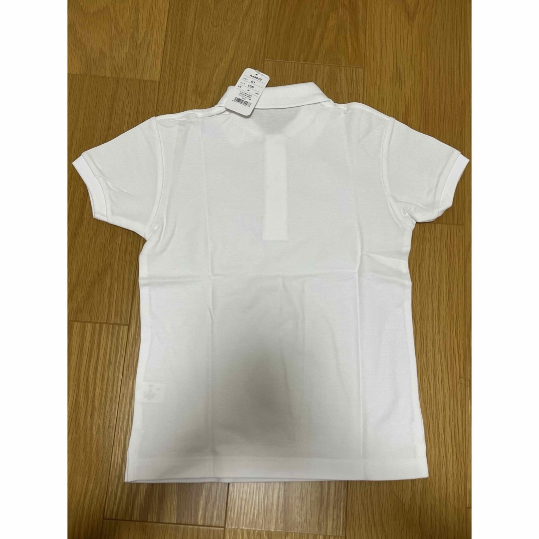 白ポロシャツ　130 キッズ/ベビー/マタニティのキッズ服男の子用(90cm~)(Tシャツ/カットソー)の商品写真