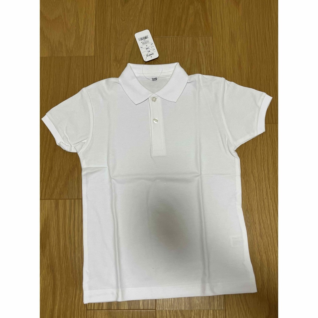 白ポロシャツ　130 キッズ/ベビー/マタニティのキッズ服男の子用(90cm~)(Tシャツ/カットソー)の商品写真