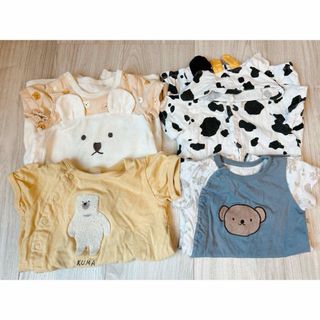 ミッフィー(miffy)の半袖ロンパース 4着セット 50cm 60cm 70cm 新生児　牛　熊　ボリス(ロンパース)