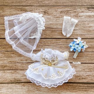 JANAYA ハンドメイド　オビツ11服　白色花嫁ワンピース4点セット　翌日発送(その他)